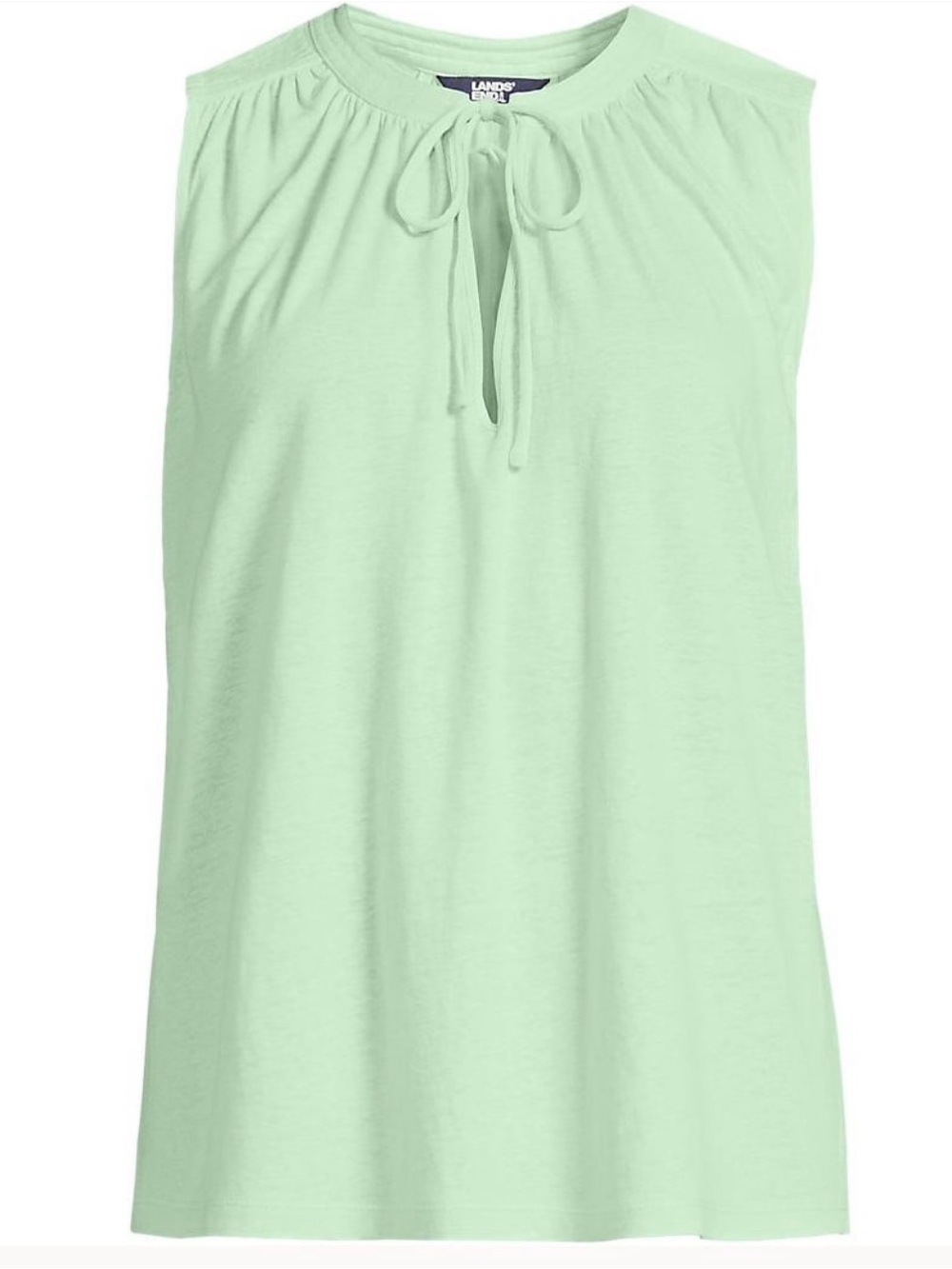 Lands' End Women’s Linen Blend Notch Necks Swing Tank Top
